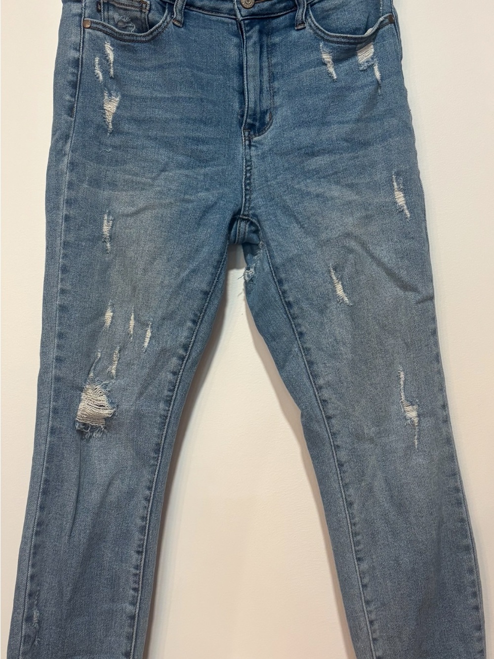 Judy Blue Light Blue Distressed Skinny Jeans
